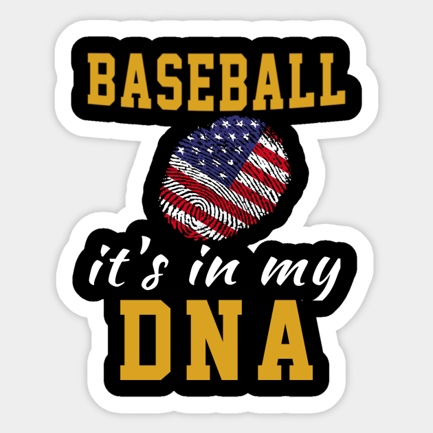 Baseball Gift Idea , Baseball USA Fingerprint Flag Sticker by soufyane